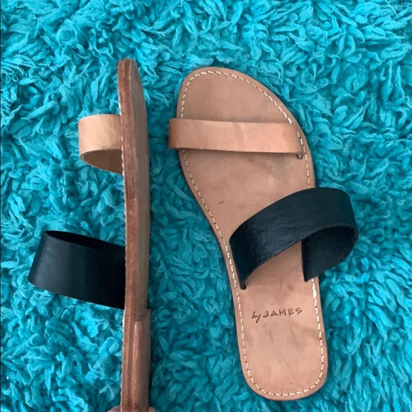 Nude and Black Sandals by James - Picture 4 of 5